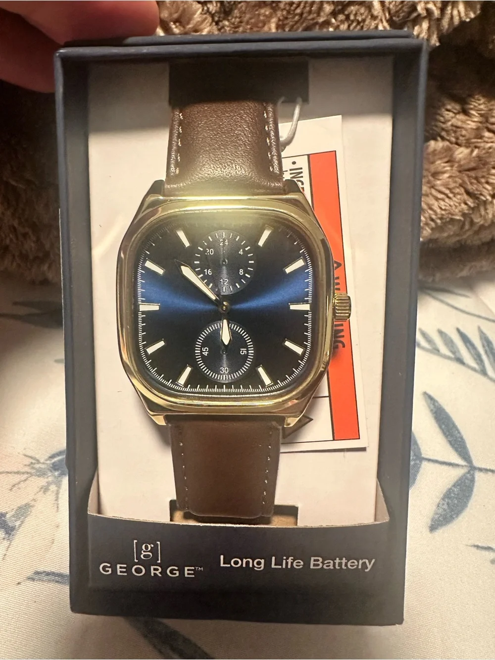 George Navy Box with White Logo